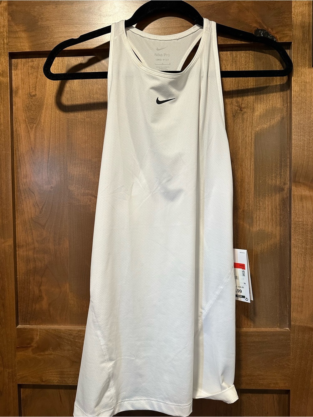 Nike White and Black Racerback Sports Bra